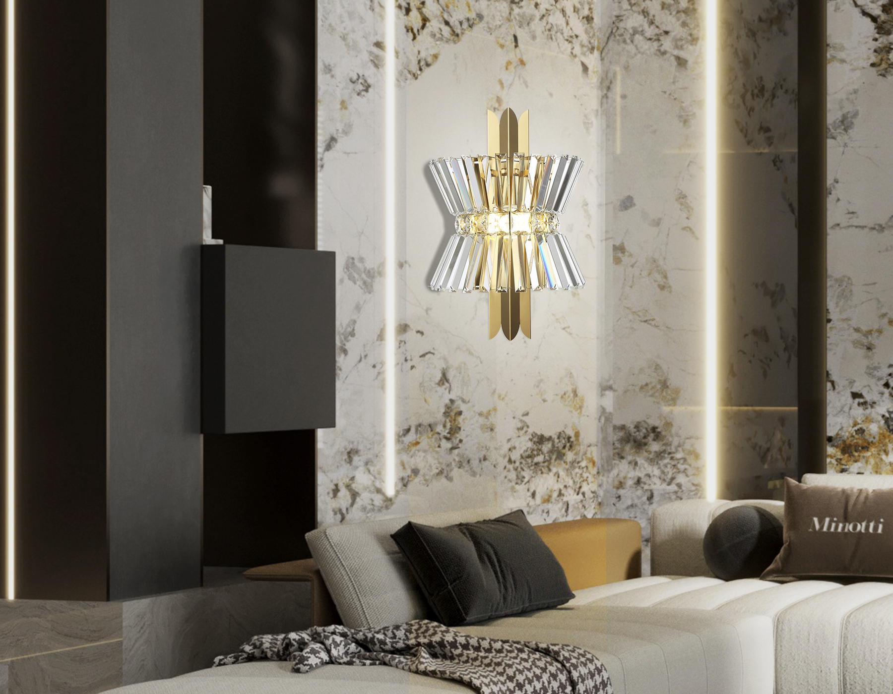 картинка Настенный светильник с хрусталем LH41029