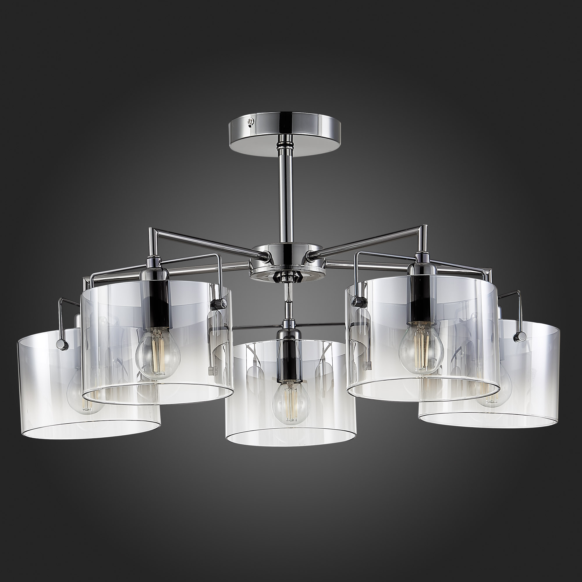 картинка SLE155602-05 Светильник потолочный Хром/Дымчатый E14 5*40W