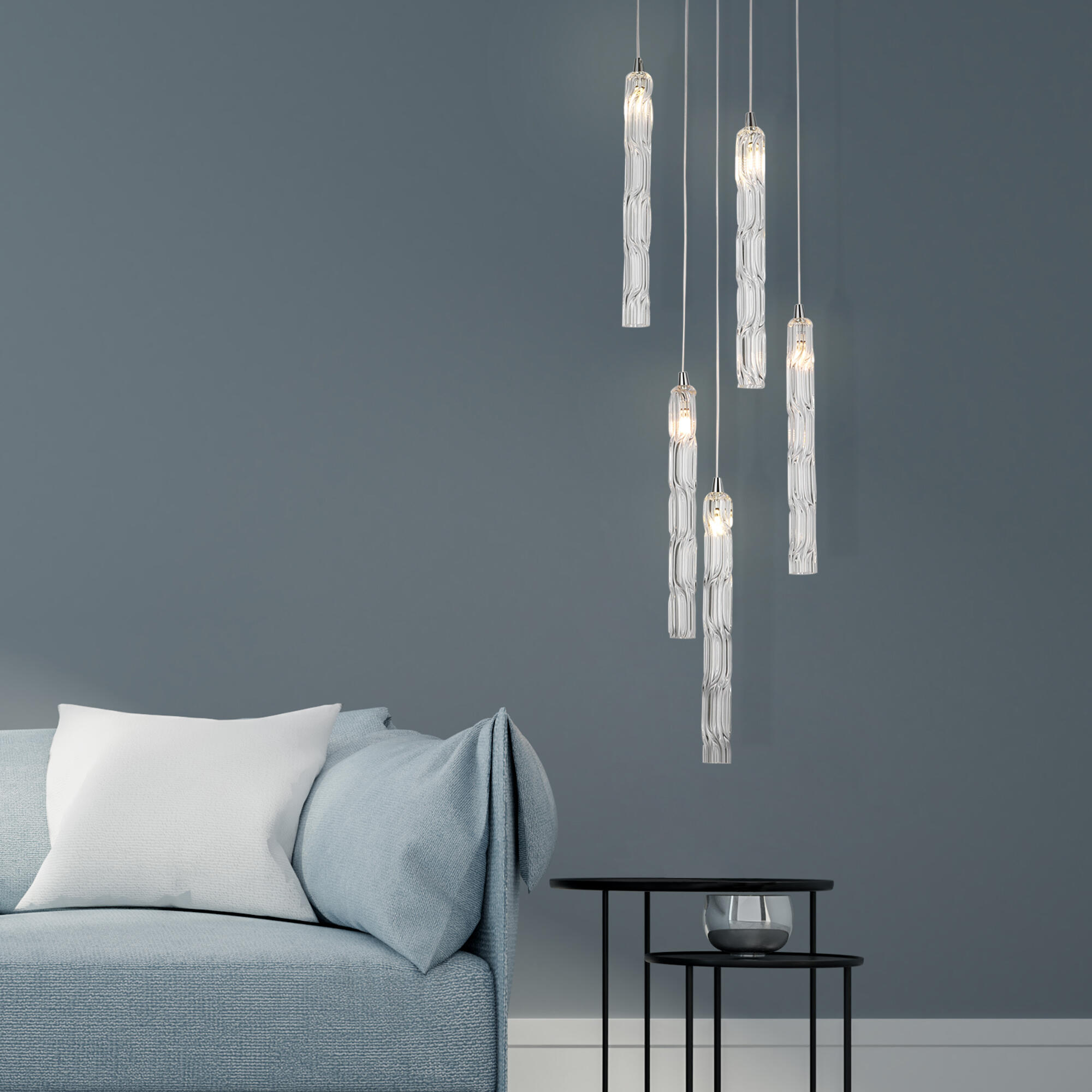 картинка Подвесной светильник со стеклянными плафонами 50381/5 хром