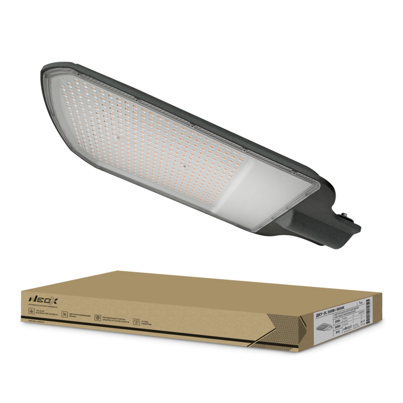 картинка Светильник уличный линзованный светодиодный ДКУ-2L 200Вт 230В 5000К 25000Лм 125лм/Вт 48-70мм IP65 NEOX