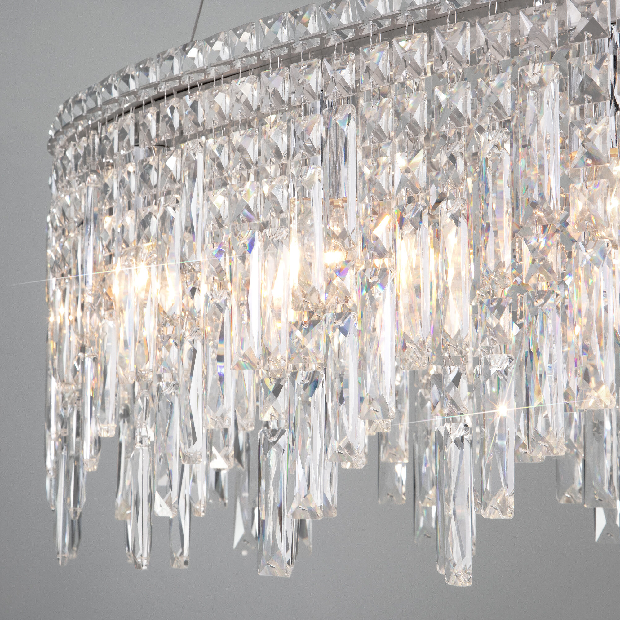 картинка Умный подвесной светильник с прозрачным хрусталем 60159/10 хром