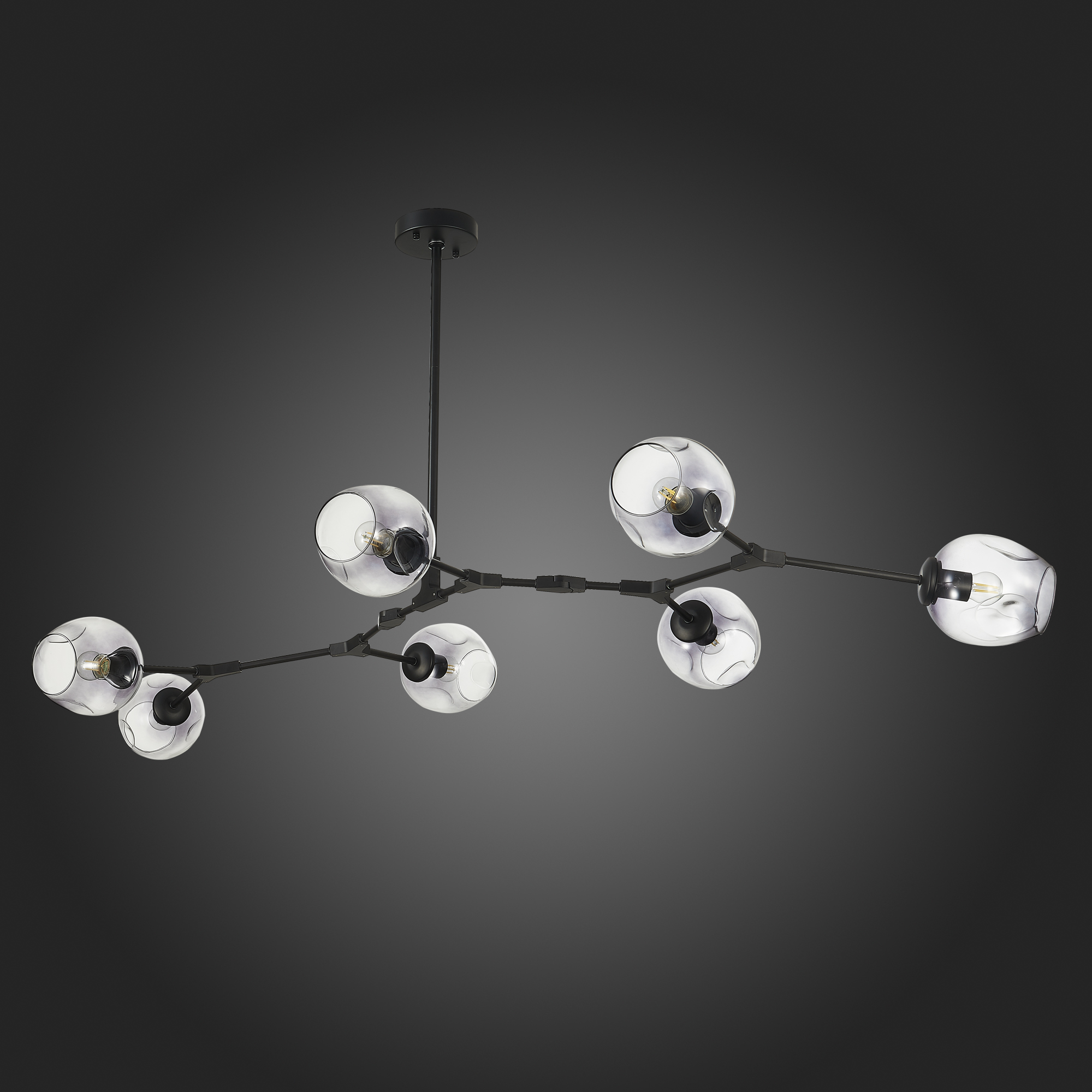 картинка SLE154843-07 Светильник подвесной Черный/Дымчатый E27 7*40W