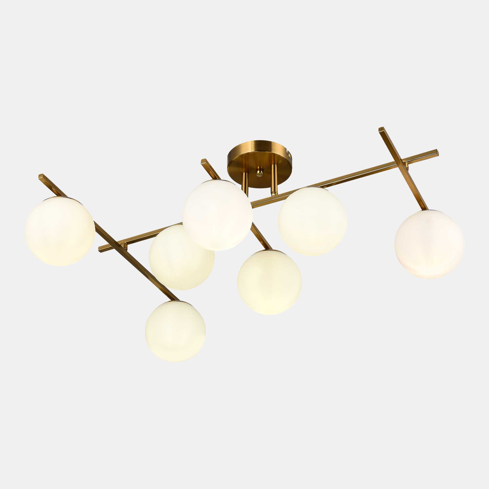 картинка SLE1195-302-07 Светильник потолочный Латунь/Белый E14 7*40W