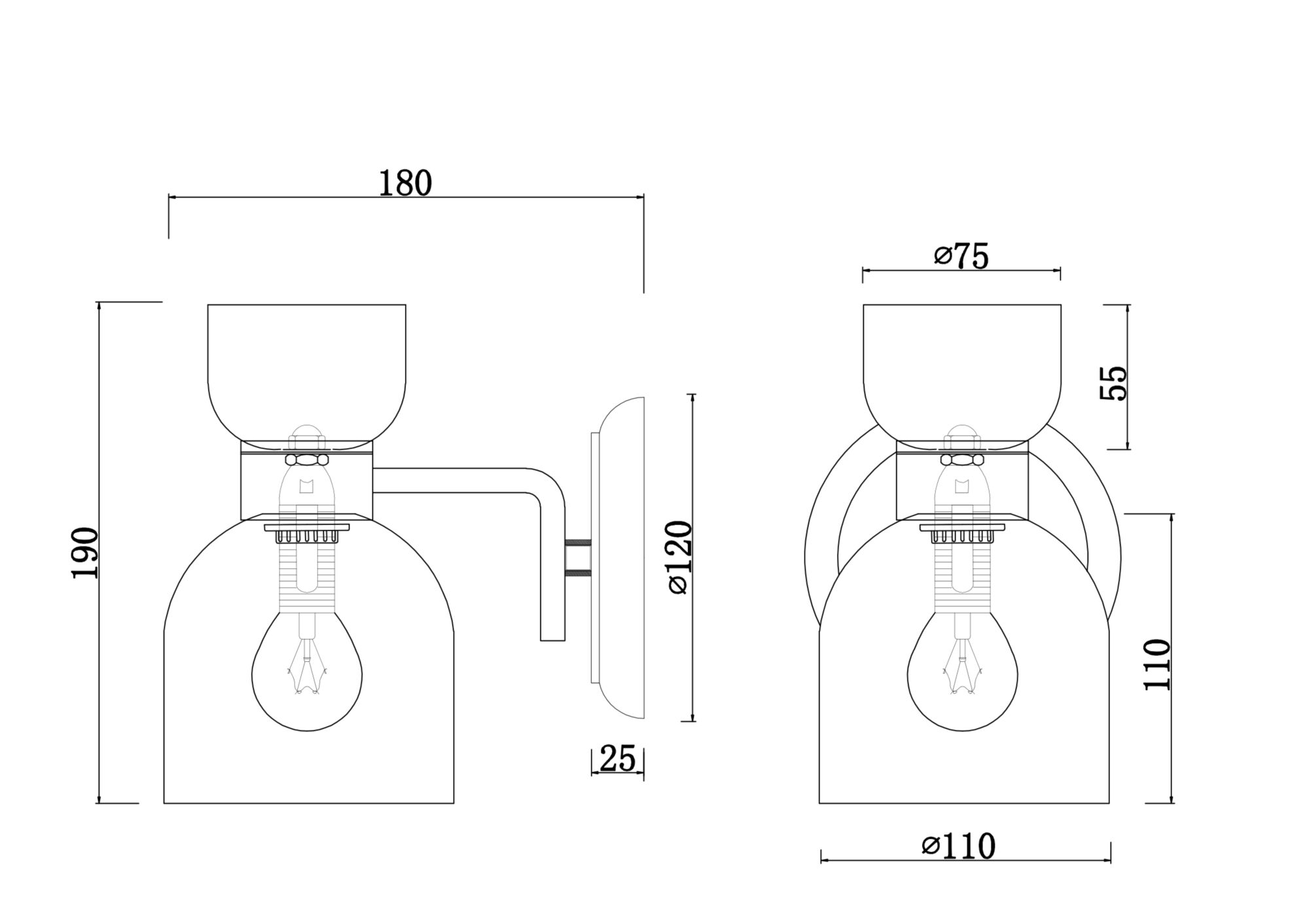 картинка Настенный светильник (бра) Freya FR5094WL-01G