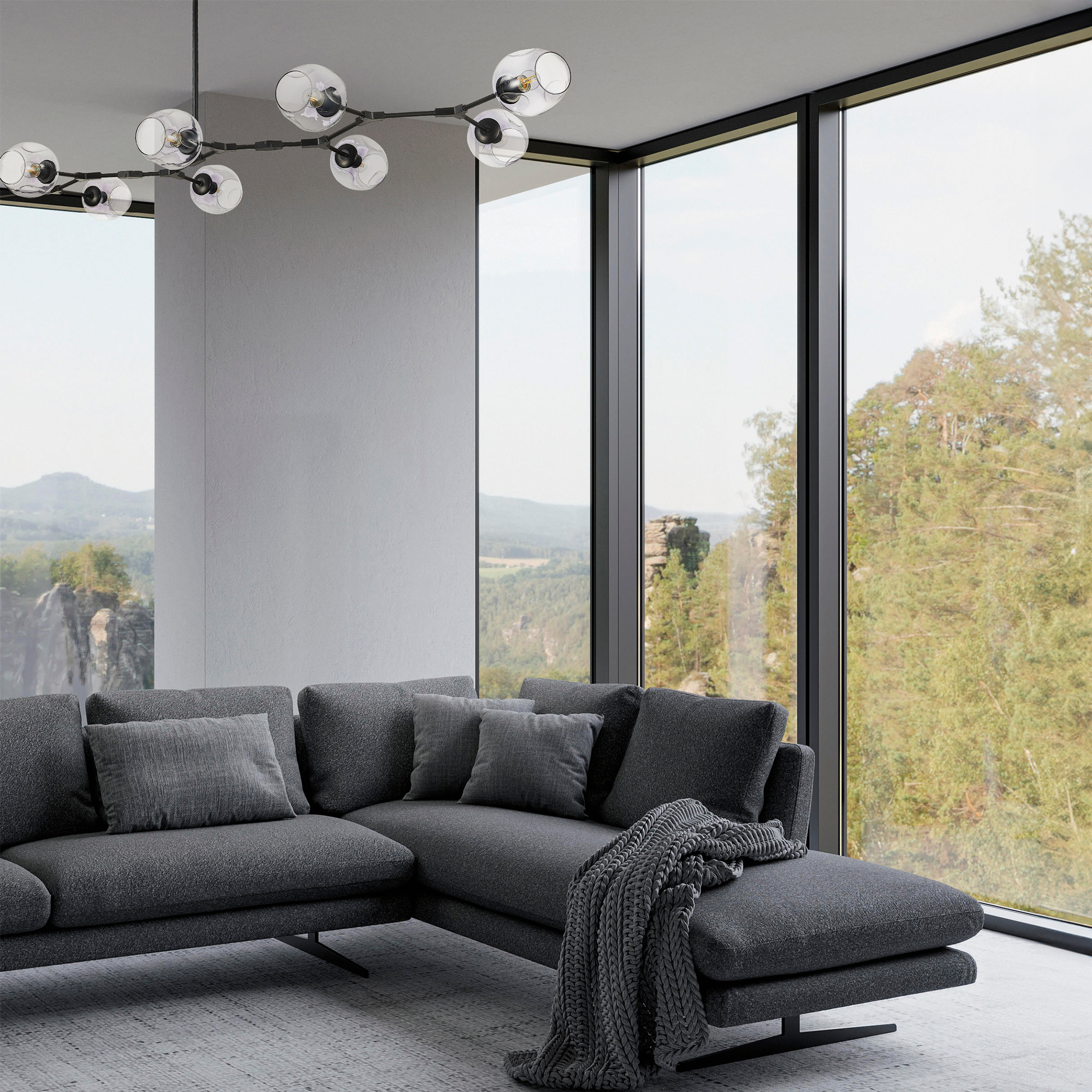 картинка SLE154823-09 Светильник подвесной Золотистый/Прозрачный E27 9*40W