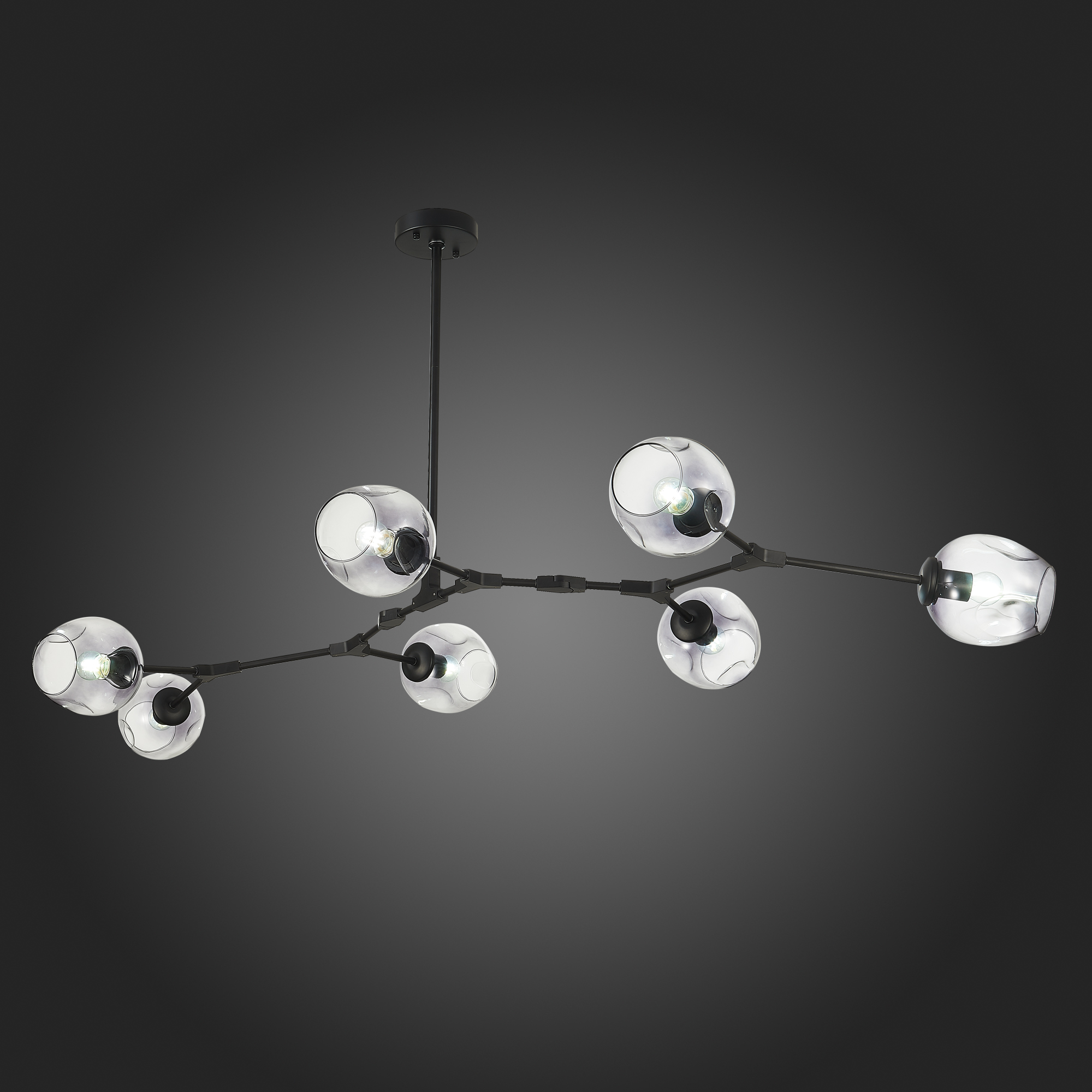 картинка SLE154843-07 Светильник подвесной Черный/Дымчатый E27 7*40W