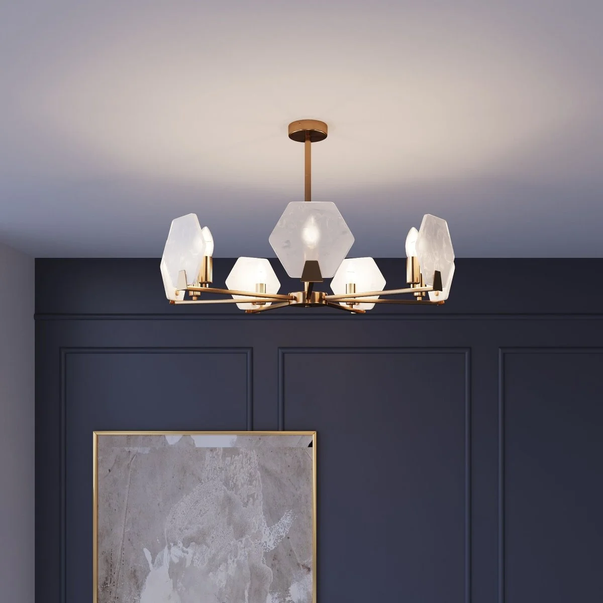 картинка Умный потолочный светильник 60158/7 латунь