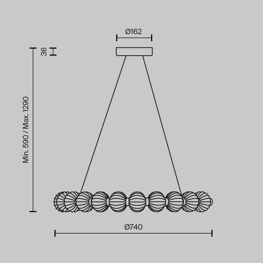 картинка Подвесной светильник Maytoni MOD555PL-L26CH4K