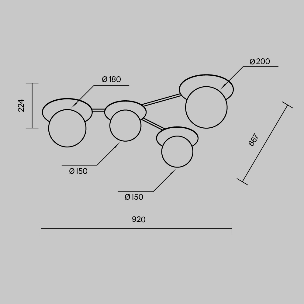 картинка Потолочный светильник Maytoni MOD291CL-04BS