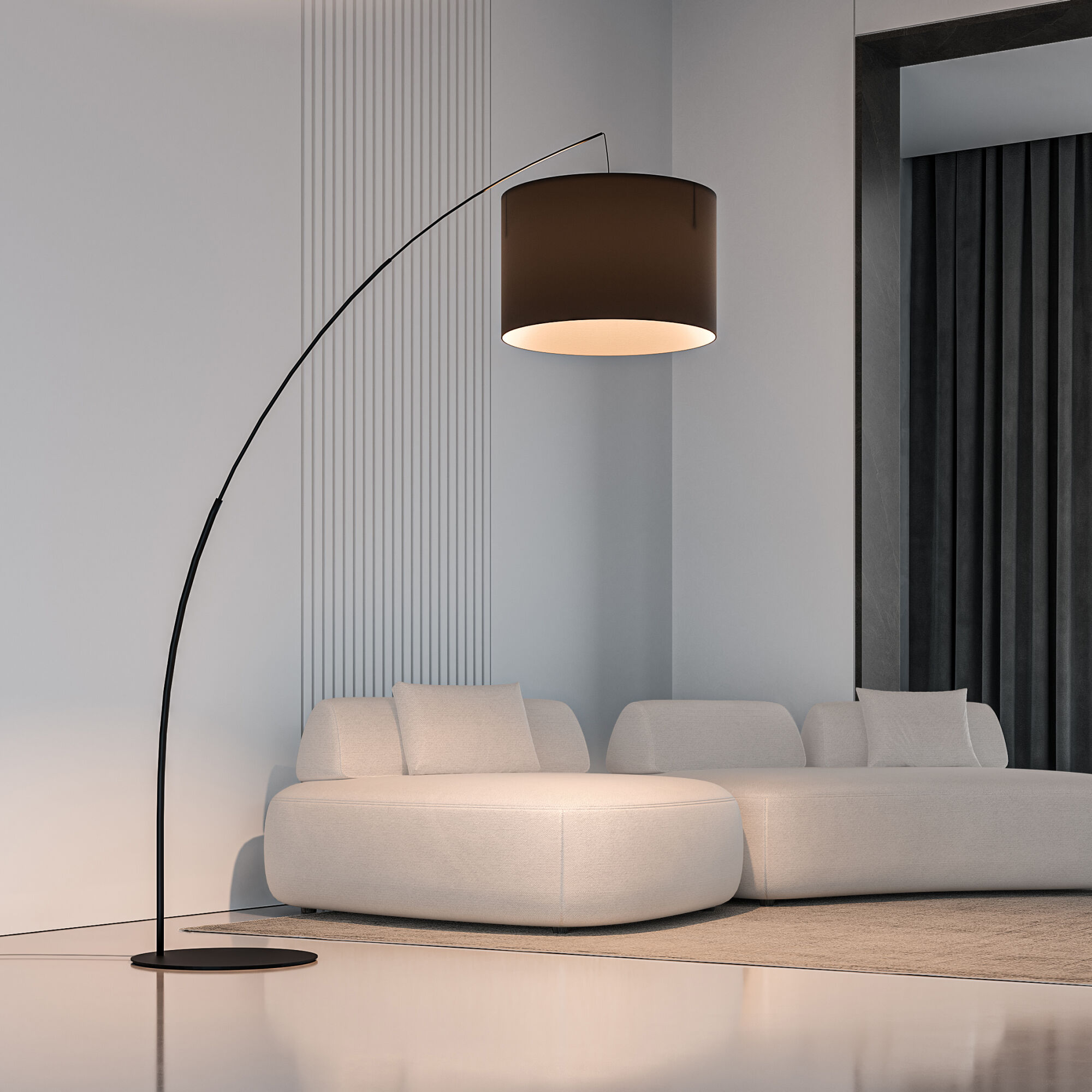 картинка Напольный светильник с тканевым абажуром 5485 Moby Black