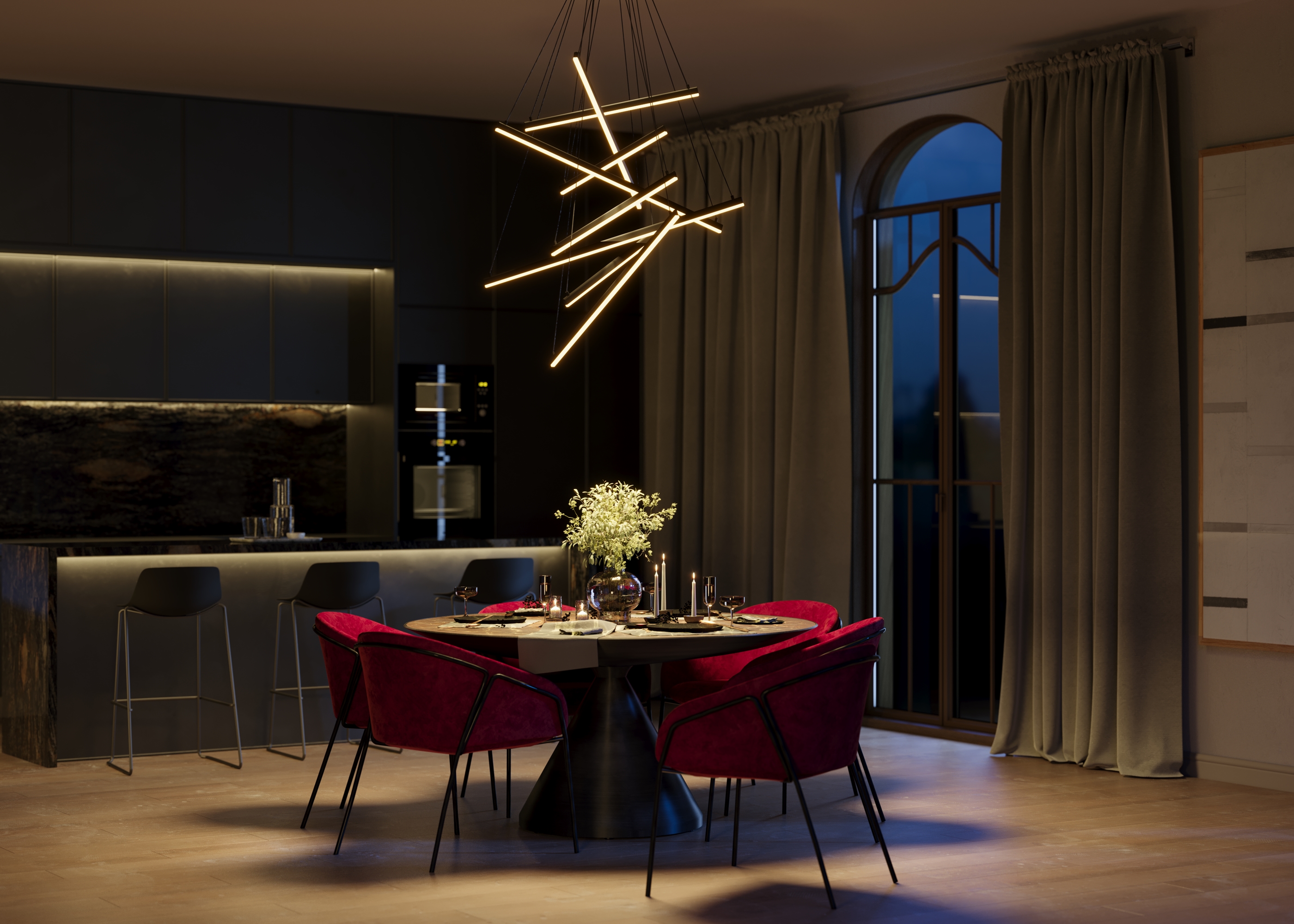 картинка Подвесной светильник Maytoni MOD016PL-L96BK