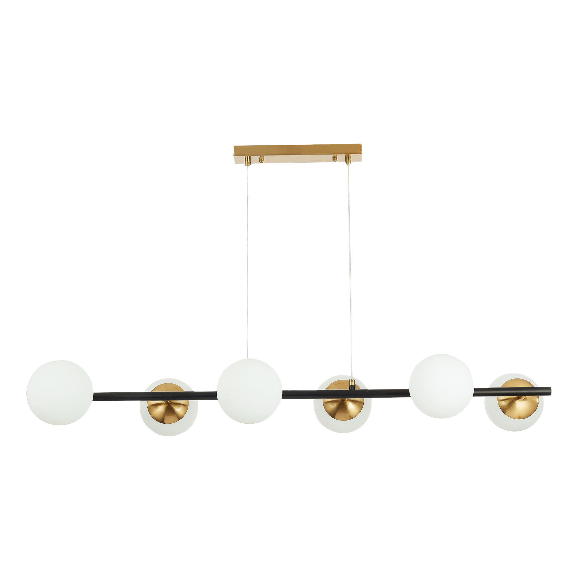 картинка SLE220403-06 Светильник подвесной Черный, Латунь/Белый E27 6*60W