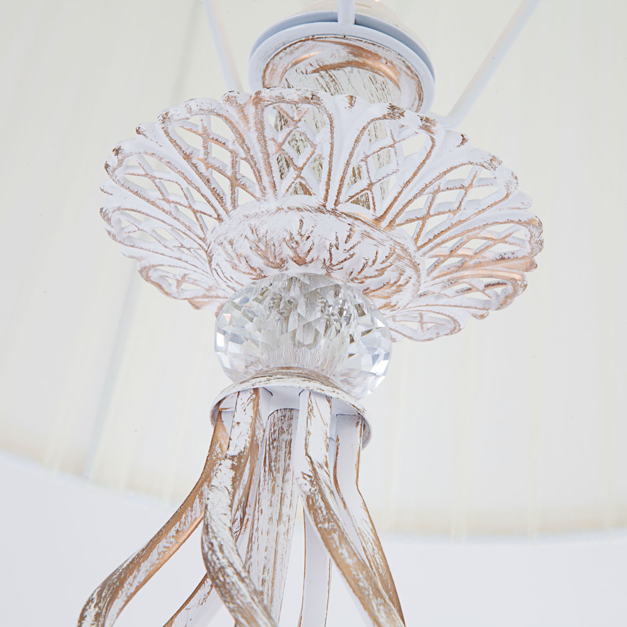 картинка Торшер с абажуром белый с золотом 01003/1 белый с золотом