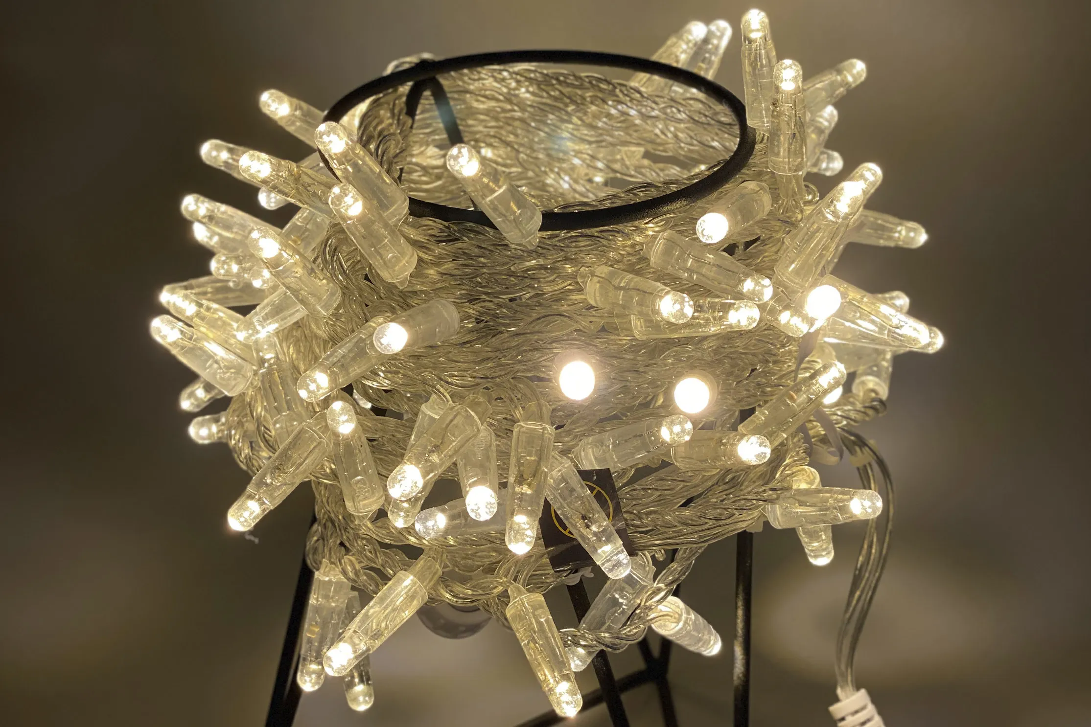 картинка Светодиодная гирлянда нить 10м, 24В, статика, прозрачный провод, теплая белая