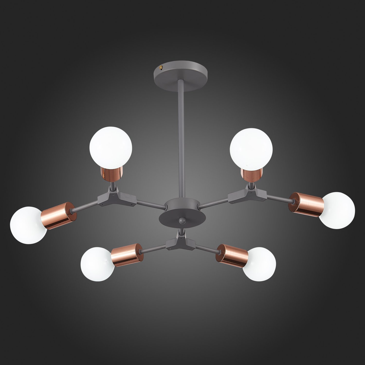 картинка SLE106403-06 Светильник потолочный Серый, Розовое золото E27 6*60W