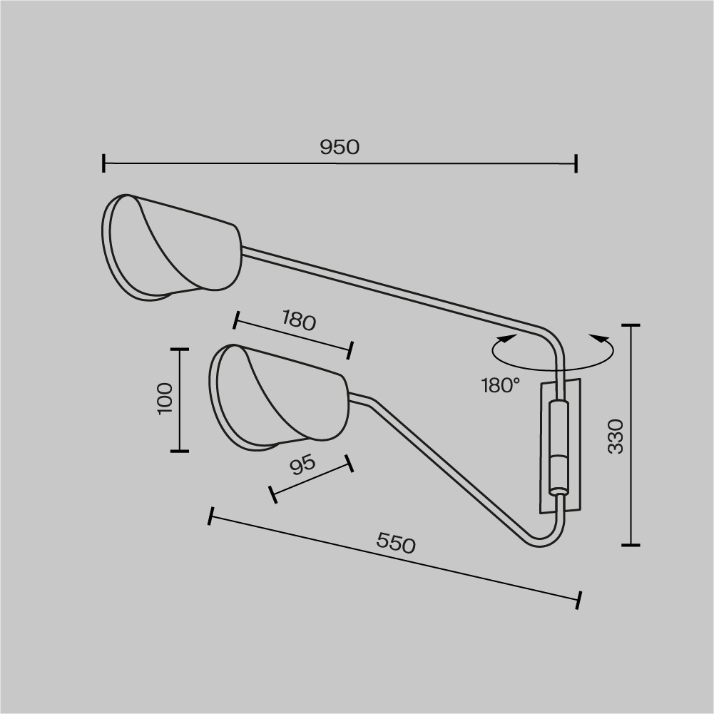 картинка Настенный светильник (бра) Maytoni MOD126WL-02B