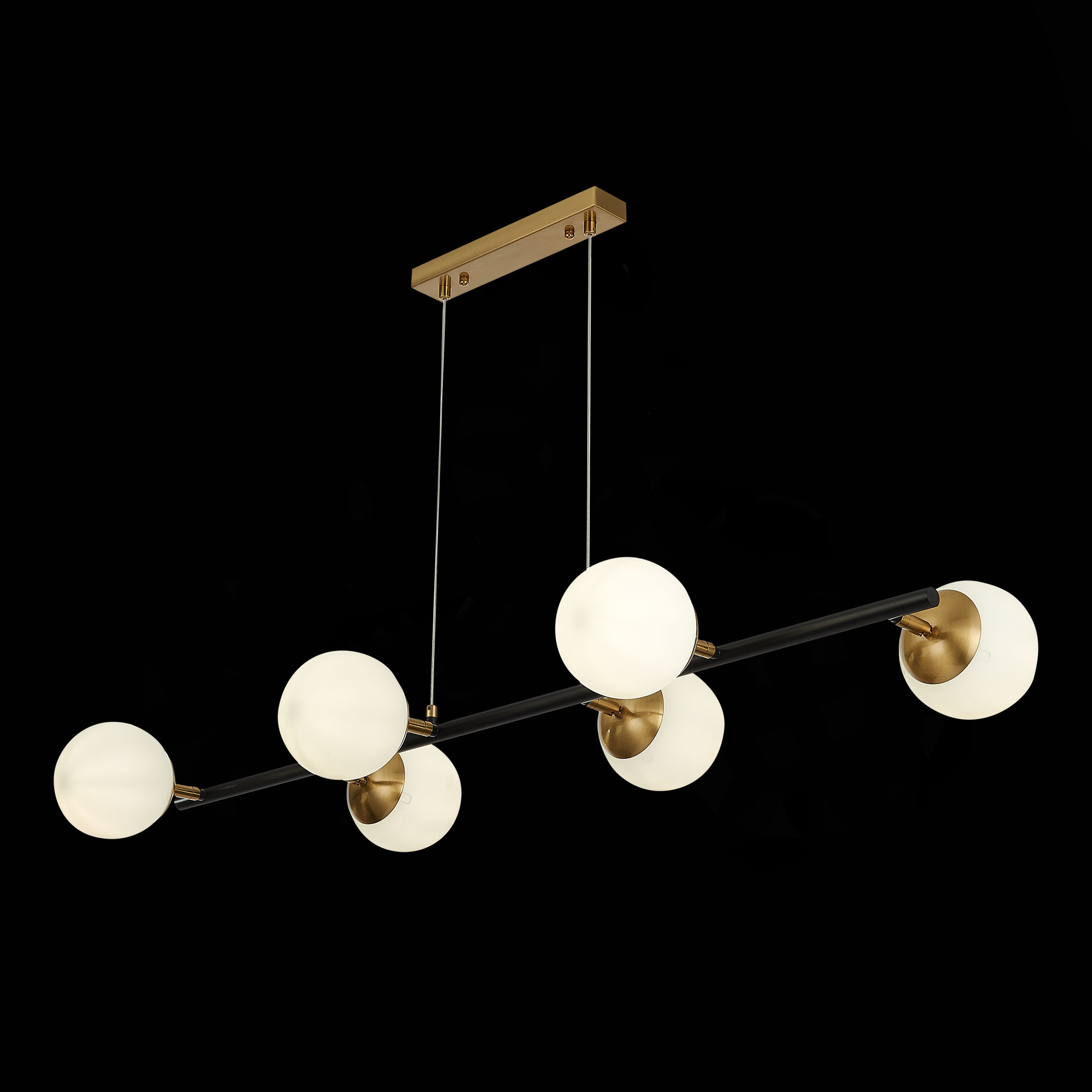 картинка SLE220403-06 Светильник подвесной Черный, Латунь/Белый E27 6*60W