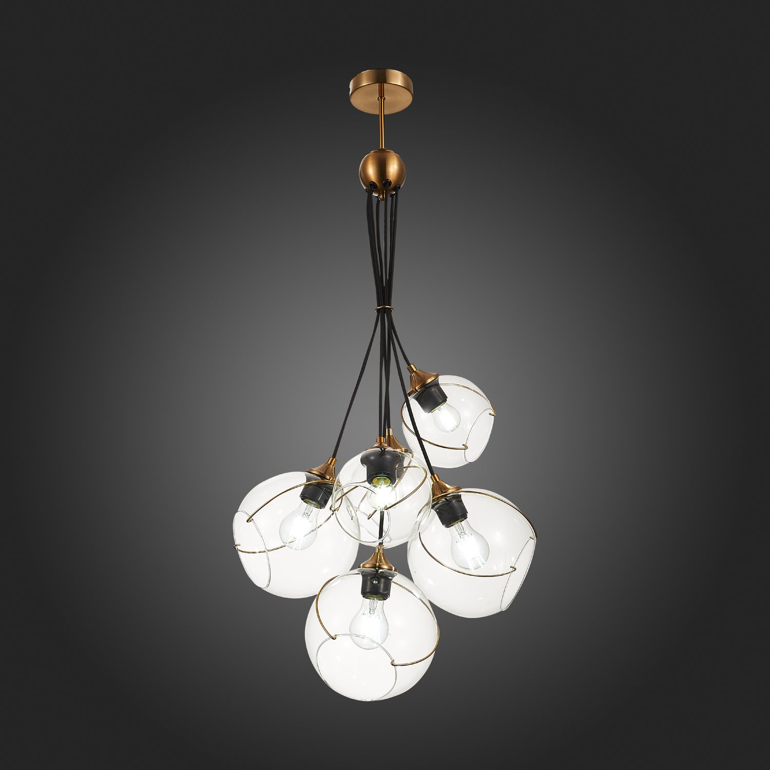 картинка SLE103103-06 Светильник подвесной Золотистый/Прозрачный E27 6*60W