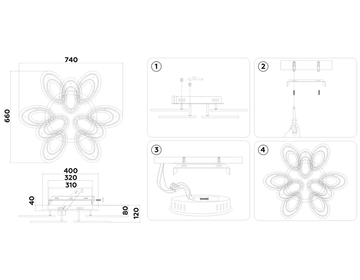 картинка Потолочный светодиодный светильник с пультом
