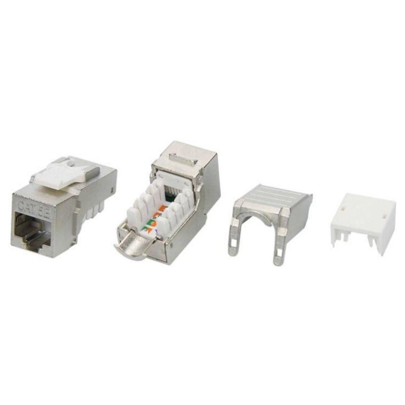 картинка Модуль Keystone RJ45 CAT5E экранир. 90град. (форм-фактор S10) серебр. DKC RNK5EF90SL