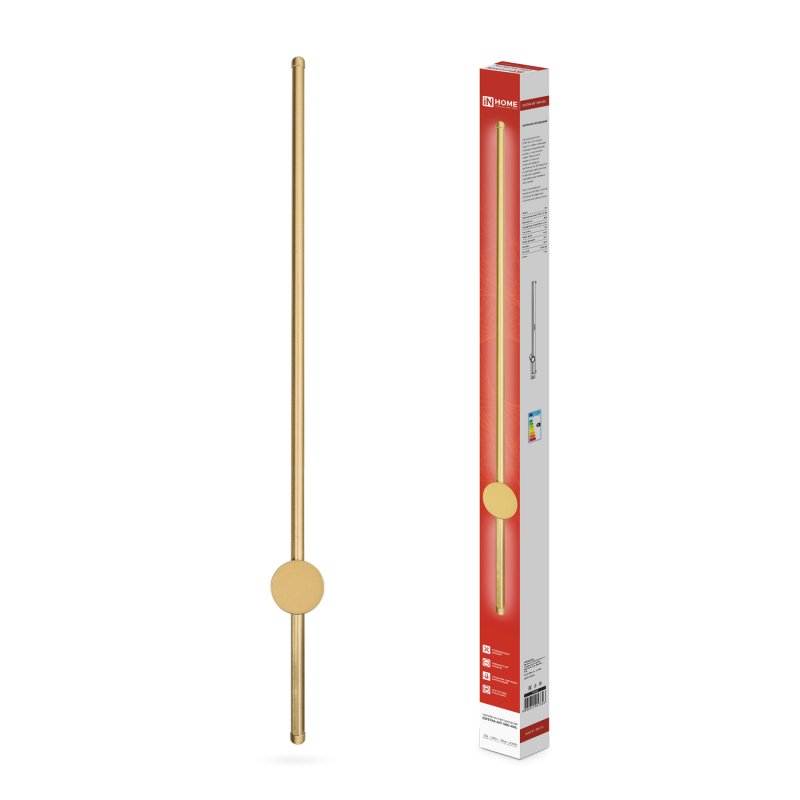 картинка Светильник светодиодный ESTETIKA ART-100B-40GL 20Вт 230В 4000K 1400Лм 1000х60x98 золото IN HOME