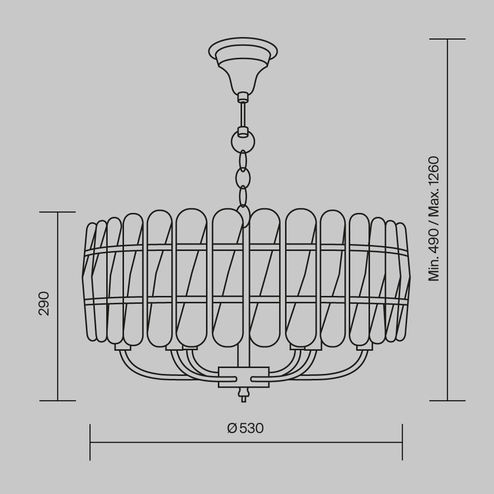 картинка Подвесной светильник Maytoni MOD122PL-06BS