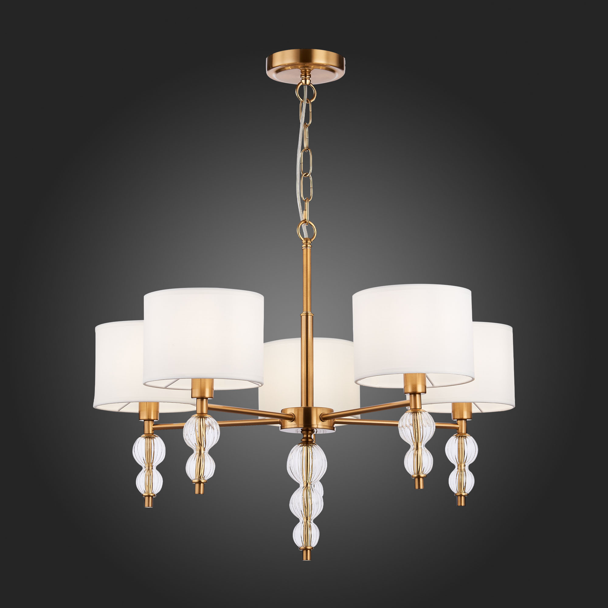 картинка SLE105713-05 Светильник подвесной Латунь, Прозрачный/Белый E14 5*40W