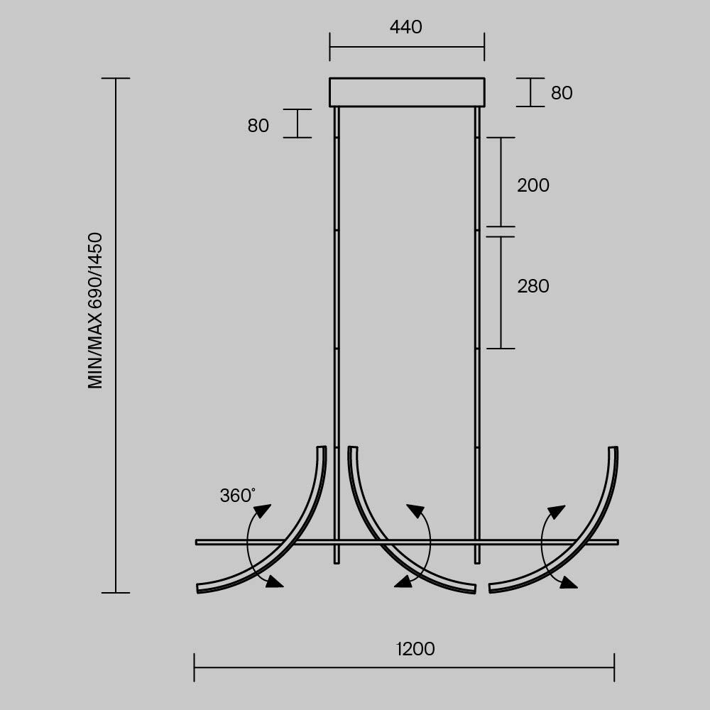 картинка Подвесной светильник Maytoni MOD428PL-L20BK